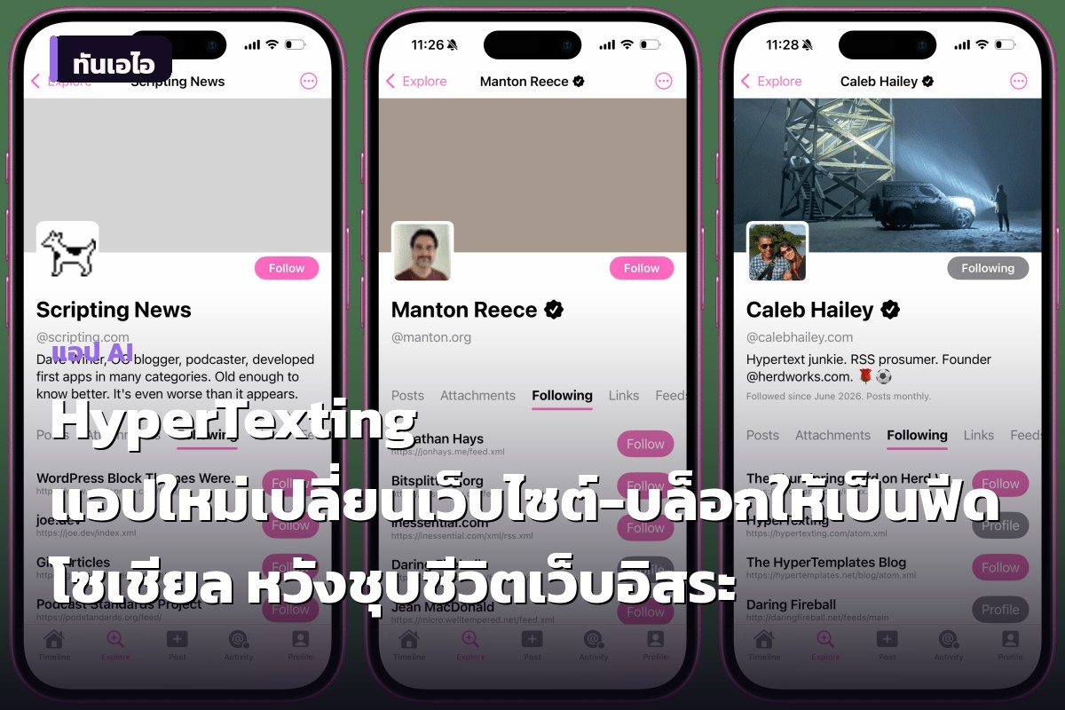 HyperTexting แอปใหม่เปลี่ยนเว็บไซต์-บล็อกให้เป็นฟีดโซเชียล หวังชุบชีวิตเว็บอิสระ