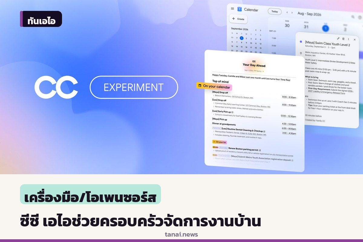 กูเกิลเปิดตัว ซีซี เอไอเอเจนต์ช่วยครอบครัว จัดการงานบ้านและตารางชีวิต