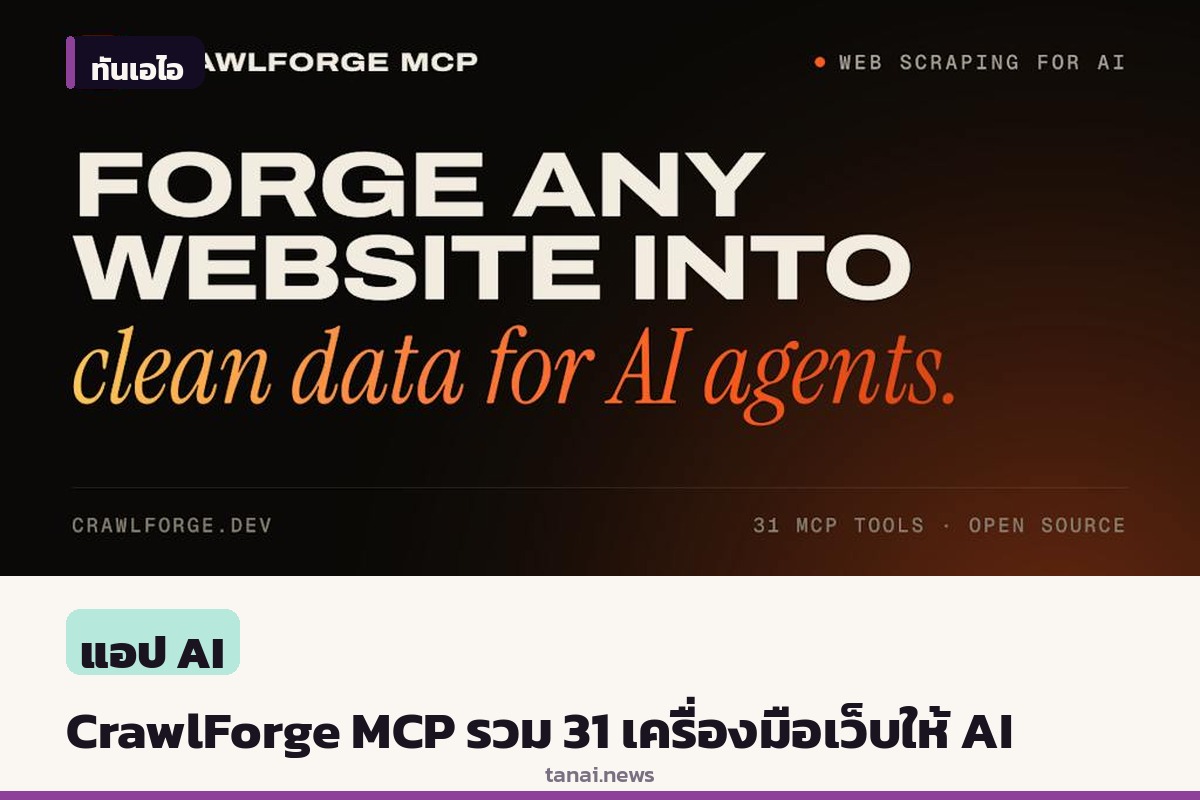 เปิดตัว CrawlForge MCP เซิร์ฟเวอร์รวม 31 เครื่องมือเว็บ สำหรับ AI Agents