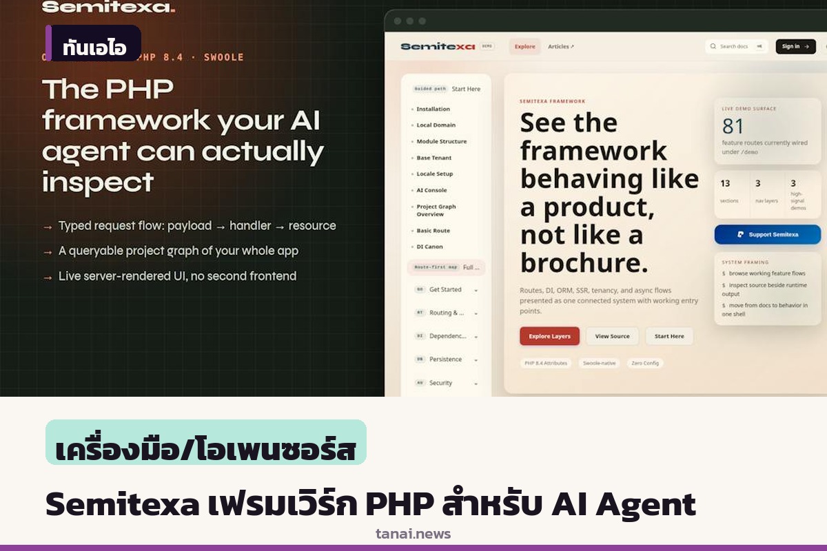 เปิดตัว Semitexa เฟรมเวิร์ก PHP ทางเลือกใหม่ ออกแบบมาเพื่อให้ AI Agent ตรวจสอบโค้ดได้ง่าย